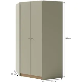 beautysofa Eckschrank ALEX 95 x 195 x 95 cm Grün