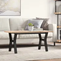 VidaXL Couchtisch Y-Gestell 100x50x45,5 cm Massivholz Kiefer Stahl