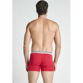 Jockey Trunk "Cotton Stretch", Herren, Gr. M/5, bunt (rot, marine, grau, meliert), Single Jersey, Obermaterial: 95% Baumwolle, 5% Elasthan, unifarben, körpernah, Unterhosen, Mittlere Bundhöhe, längeres Bein, Logobund