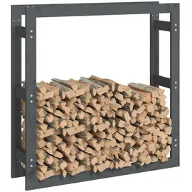 vidaXL Kaminholzregal 100 x 25 x 100 cm grau