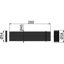 alcadrain M901 Anschlussdichtung + Abflussrohr + Manschette 45×58×25