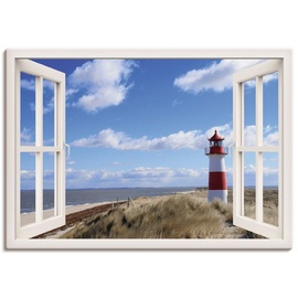 Artland Wandbild »Fensterblick - Leuchtturm Sylt«, Fensterblick, (1 St.), weiß