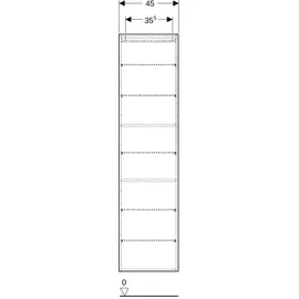 Geberit iCon Hochschrank 45 x 180 x 15 cm Weiß Glas