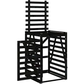 vidaXL Mülltonnenbox Schwarz 84x90x128,5 cm Massivholz Kiefer