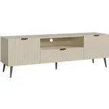 [en.casa] Nand TV-Lowboard 160 x 40 x 51 cm Sandfarben Metall/Spanplatte