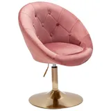 FineBuy Loungesessel Drehstuhl Clubsessel Samt Cocktailsessel Barsessel Sessel - Rosa