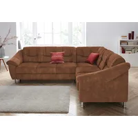 sit&more Ecksofa »Salsa L-Form«, mit Federkern, wahlweise mit Bettfunktion, braun