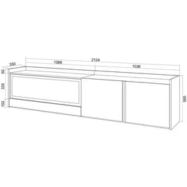 SKRAUT HOME Lowboard 212x50 cm Beige Holzwerkstoff