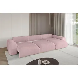 altdecor Ecksofa Cord mit Schlaffunktion 2-Sitzer Rosa
