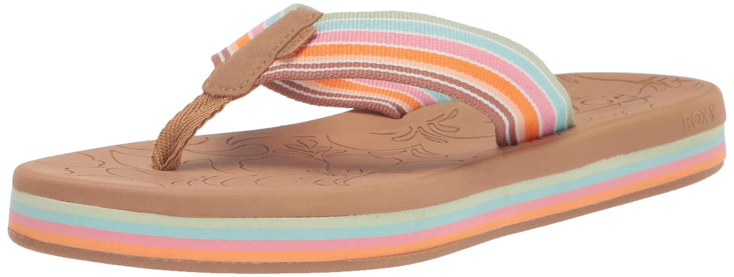 Roxy Colbee Hi Sandals White/Orange/Pink 10 M