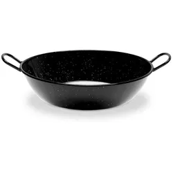 Vaello Pfanne – Robuste emaillierte Pfanne für Induktion & Outdoor-Kochen (Ø 32 cm, Schwarz)