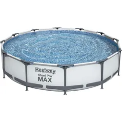 Bestway - Steel Pro MAX - Schwimmbecken mit Filterpumpe - 366x76 cm - Rund EINHEITSGRÖSSE