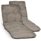 Beautissu Liegenauflage 2X Auflage Sonnenliege Deckchair Flair RL, 190x60x8 cm, Taupe, 2X Polster für Sonnenliege Liegestuhl Auflage für Gartenmöbel beige