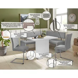 Home Affaire Eckbank HOME AFFAIRE "Charissa", grau (hellgrau (capulet 4003)), B:190cm H:90cm T:140cm, Holzwerkstoff, Massivholz, Sitzbänke, Eckbank, in 3 Größen, verschiedene Qualitäten