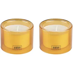 Duftkerze "»Vanilla M«", orange, B:9,5cm H:7cm T:9,5cm, Wachs, Glas, SCHÖNER WOHNEN-KOLLEKTION, Kerzen, im Glas, lieblicher & verwöhnender Duft, Brenndauer 30 - 40 Stunden