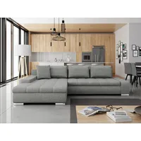 Mirjan24 Ecksofa Orkan, Elegante Polsterecke, Schlaffunktion und Bettkasten, Eckcouch vom Hersteller (Farbe: Rico 12) - Grau