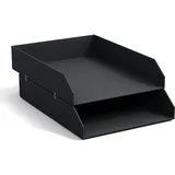 Bigso Box of Sweden BIGSO Hakan 2er-Set Briefablage A4 – Aufbewahrungsbox stapelbar mit Griff – Schreibtischablage für Briefe, Dokumente & Unterlagen – Ordnungssystem aus Faserplatte mit Papier – Dunkelgrau