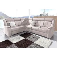 sit&more Ecksofa »Basel L-Form« wahlweise mit Relaxfunktion beige
