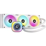 Corsair iCUE LINK H150i LCD-Flüssig-CPU-Kühler - 360mm AIO - QX120 RGB-Lüfter - 2,1" IPS-LCD-Bildschirm - Passend Für Intel LGA 1700, AMD AM5 - iCUE LINK System Hub im Lieferumfang Enthalten - Weiß