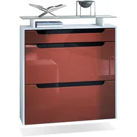 Vladon Schuhschrank, Bordeaux, Schwarz, Holzwerkstoff, 89x96x23 cm, Garderobe, Schuhaufbewahrung,