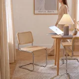 Haris Børn® Design Freischwinger Wiener Geflecht (6er Set) Buche – Handgefertigt in Italien - Hochwertige Rattan Stühle - Freischwinger Stühle in Rattan Stuhl Optik - 30 Tage risikofrei testen