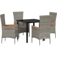 VidaXL Garten Essgruppe mit Kissen 5 pcs Grau Poly