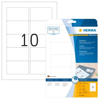 Herma Universaletiketten 8840 Weiß 83,8 x 50,8 mm 25 Blatt 250 St.