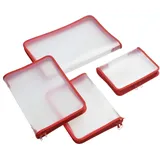Foldersys Reißverschlussbeutel transparent/rot 0,5 mm, 1 St.