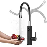 ESIP Wasserhahn mit Durchlauferhitzer,360° Schwenkbar Armatur mit integriertem Durchlauferhitzer Wasserhahn,3000W Temperaturanzeige elektrischer Küchenarmatur