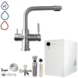 bietal Wassersprudler Tafelwassergerät BieTal® BT-30U mit Kühlung Zapfstelle 3-Wege SET, Sprudelwasseranlage Trinkwasser Wasserspender
