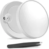 20-facher Vergrößerungsspiegel – 8,9 Cm Großer Weißer Schminkspiegel Mit 2 Präzisionsklammern, Ideal Für Make-up Und Haarentfernung.