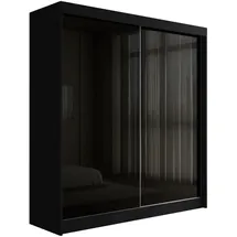 altdecor Schiebetürenschrank 200 x 215 x 61 cm Schwarz