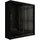 altdecor Schiebetürenschrank 200 x 215 x 61 cm Schwarz