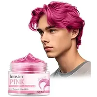 Temporäre Haarfarbe Auswaschbar – Haarwachs Farbe für Männer & Frauen, Bunte Haarfarbe Styling Creme, für Party, Karneval, Cosplay & Halloween Rosa