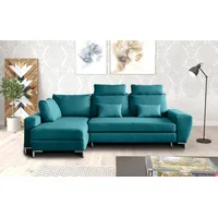 99rooms Vernon Ecksofa Velours Türkis Links