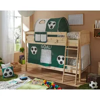 TICAA Etagenbett Erni Country 90 x 200 cm  inkl. Vorhang Kiefer massiv natur goal