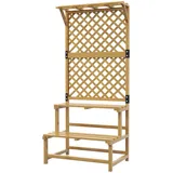 furnicato Pflanzentreppe Pflanzenständer, Blumenregal, 2 Etagen, mit Spalier & Dach, (1 St) gelb