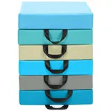 Costway Bodenkissen 6er Set Kinder Sitzkissen, mit Griff & Reißverschluss blau Quadrat