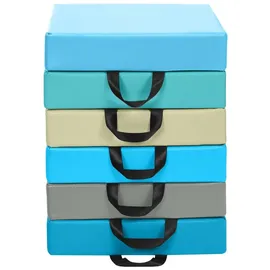 Costway Bodenkissen 6er Set Kinder Sitzkissen, mit Griff & Reißverschluss blau Quadrat