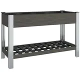 vidaXL Garten-Hochbeet mit Ablage Grau 120x50x75 cm WPC