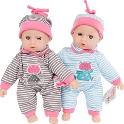 Magni Toys Amsterdam babypuppe Mädchen 26 cm grau/rosa