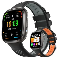 Smartwatch, Smartwatch Damen Herren, 1.72" HD Fitness Tracker Uhren für Android IOS, IP68 Wasserdicht Pulsmesser Schrittzähler Aktivitätstracker - Schwarz