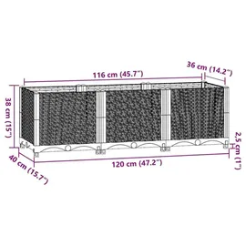 vidaXL Hochbeet 120 x 40 x 28,3 cm Braun