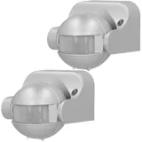 Unitec 2x Infrarot Bewegungsmelder Neigbar Ip44 180 Grad Silber