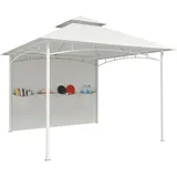 3x3 M Großer Metall-gartenpavillon Mit Vorhängen, Aufbewahrungstaschen Und Deckenhaken, Cremeweiß
