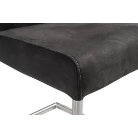 Niehoff 2er-Set Freischwinger Como Mikrofaser Grau Hellgrau