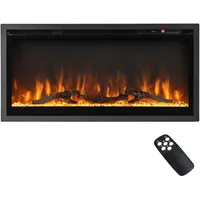 GOPLUS 91 cm Elektrokamin, Elektrischer Wandkamin mit Fernbedienung & Touchscreen, Kaminofen Wand mit 9 Farben Flammeneffekte & 5 einstellbaren Helligkeitsstufen, 750 W/1500 W Heizlüfterfunktion, 36"