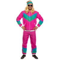 Brandsseller Trainingsanzug Assi Komplettset | 80er Jahre | Retro Style | Bad Taste | Karnevalskostüm | Pilotenbrille | Schweißbandset | Goldkette | Unisex