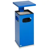 Proregal Kombiascher mit verstärktem Schutzdach 38 Liter, HxBxT 91 x 39,5 x 39,5 cm Verzinkter Stahl Blau
