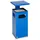 Proregal Kombiascher mit verstärktem Schutzdach 38 Liter, HxBxT 91 x 39,5 x 39,5 cm Verzinkter Stahl Blau
